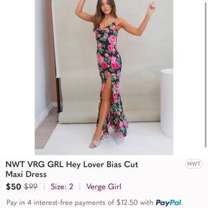 Vrg grl Black and Pink Maxi Dress